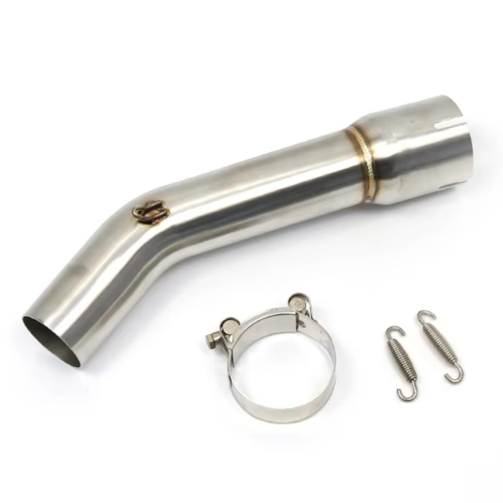 YSSLYEU Motorrad Auspuffrohr Kompatibel Mit Yamaha Für FZ1N FZ1 FZ8 FZ8N FZ8S FZ1000 2006–2015 Motorradauspuff Für Escape-Schalldämpfer In Der Mitte Für Connect Link Pipe(Silver) von YSSLYEU