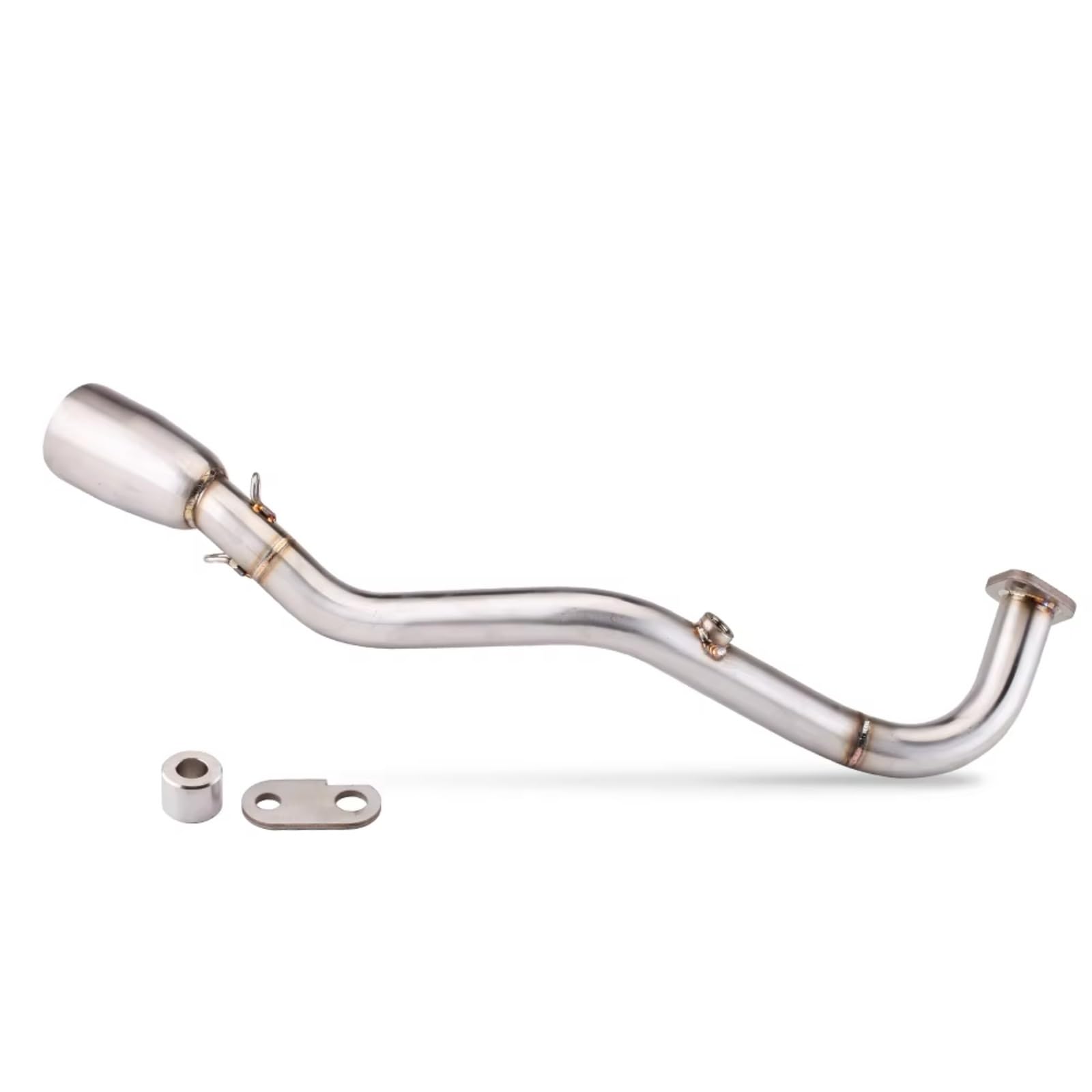 YSSLYEU Motorrad Auspuffrohr Kompatibel Mit Yamaha Für Nmax125 155 2020 2021 2022 Motorradauspuff Für Escape Front Link Pipe 51mm Schalldämpfer Motorradauspuffrohr(Silver) von YSSLYEU