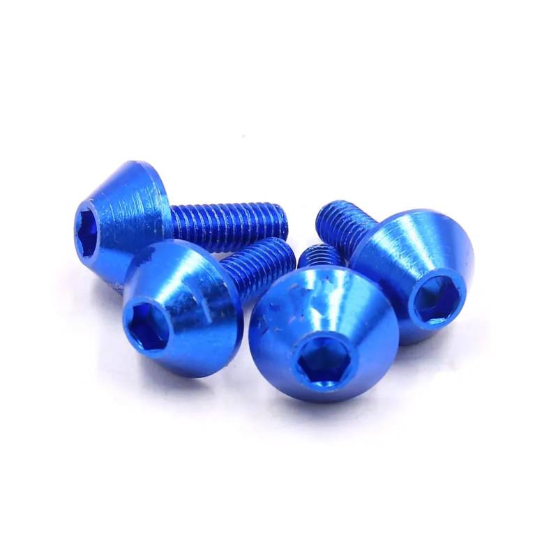 YSSLYEU Motorrad Schrauben Muttern 4/6/8 Stück M6x15 Blaue Aluminiumlegierung Motorrad Innensechskantschrauben Schrauben Autoersatz Universalteile Motorradschraube Verkleidung Für Bolzen(4pcs) von YSSLYEU