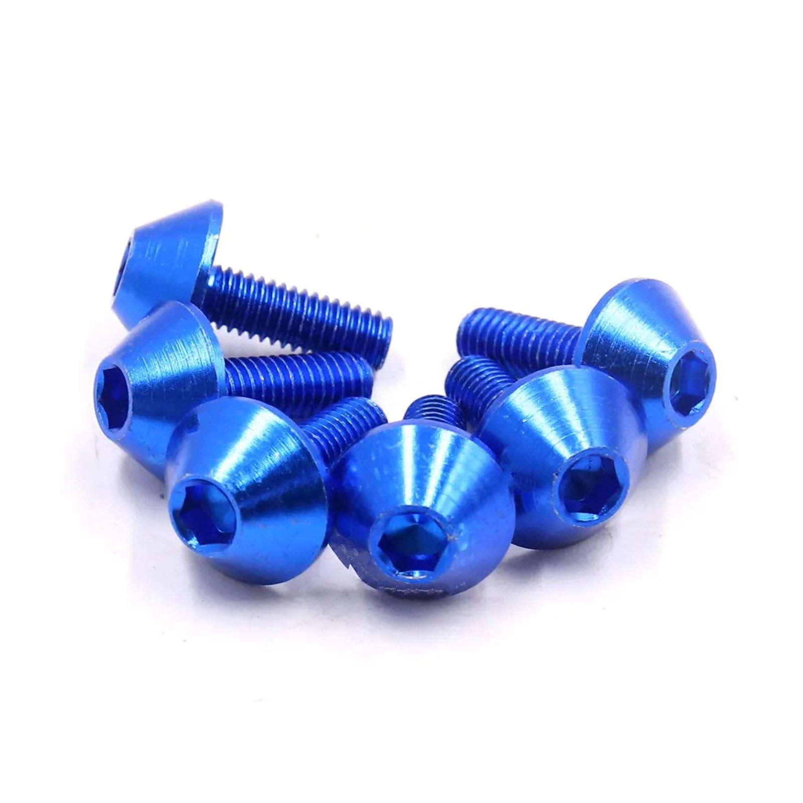 YSSLYEU Motorrad Schrauben Muttern 4/6/8 Stück M6x15 Blaue Aluminiumlegierung Motorrad Innensechskantschrauben Schrauben Autoersatz Universalteile Motorradschraube Verkleidung Für Bolzen(6pcs) von YSSLYEU