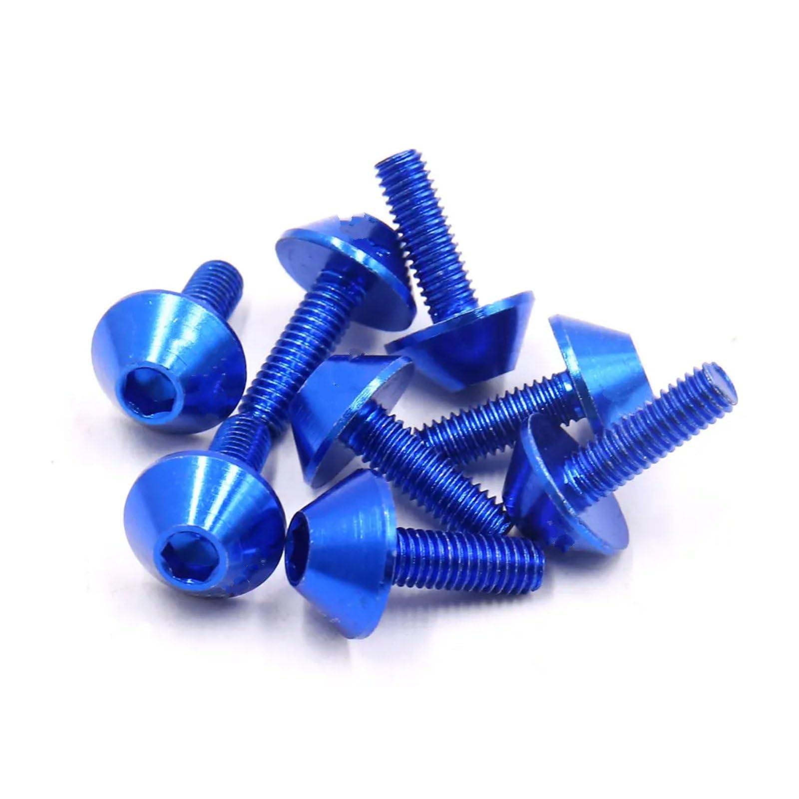 YSSLYEU Motorrad Schrauben Muttern 4/6/8 Stück M6x15 Blaue Aluminiumlegierung Motorrad Innensechskantschrauben Schrauben Autoersatz Universalteile Motorradschraube Verkleidung Für Bolzen(8pcs) von YSSLYEU