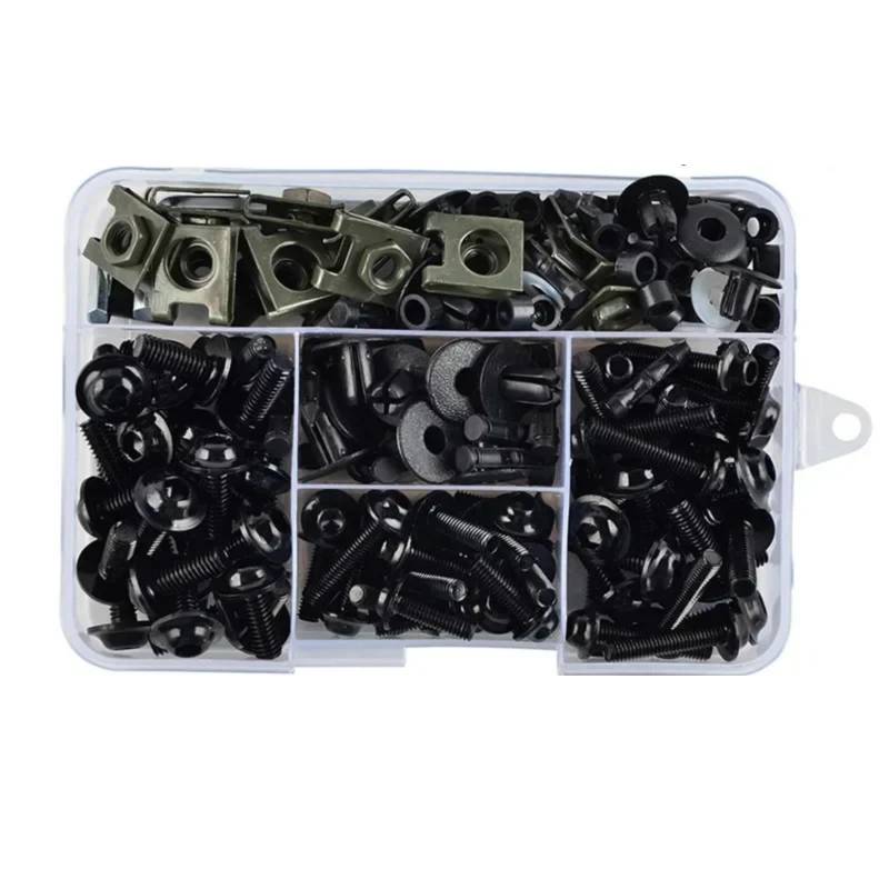 YSSLYEU Motorrad Schrauben Muttern Für CB125R Für CB250R Für CB300R Motorrad Verkleidung M5 M6 Schrauben Schrauben Kit Mutter Clips Motorrad Schrauben Schrauben Muttern(Black) von YSSLYEU