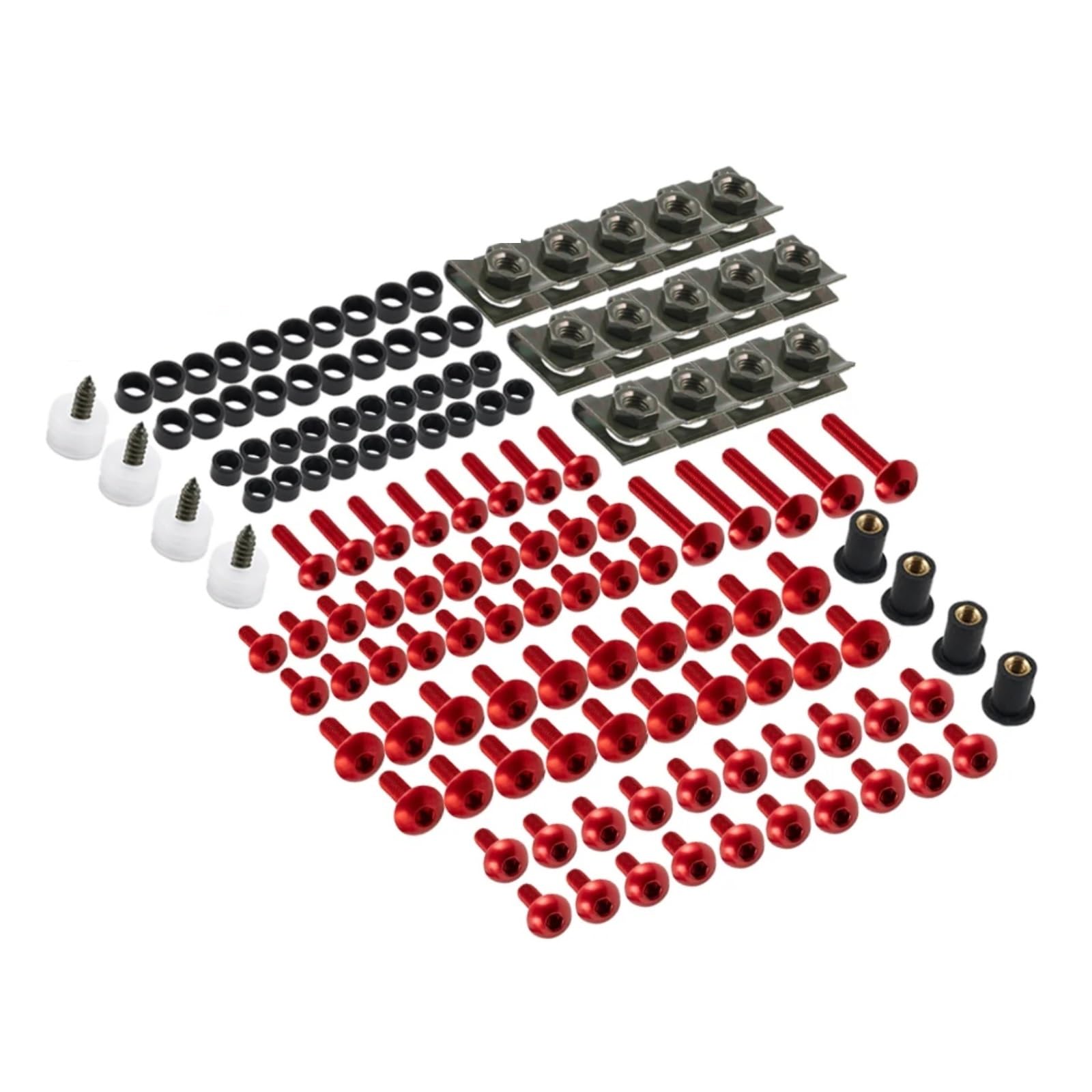 YSSLYEU Motorrad Schrauben Muttern Für CBR600RR Für CBR1000RR Für F2 Für F3 Für F4 177PCS Verkleidung Für Bolzen Kit Verschluss Clips Schraube Motorrad Schrauben Schrauben Muttern(Red) von YSSLYEU