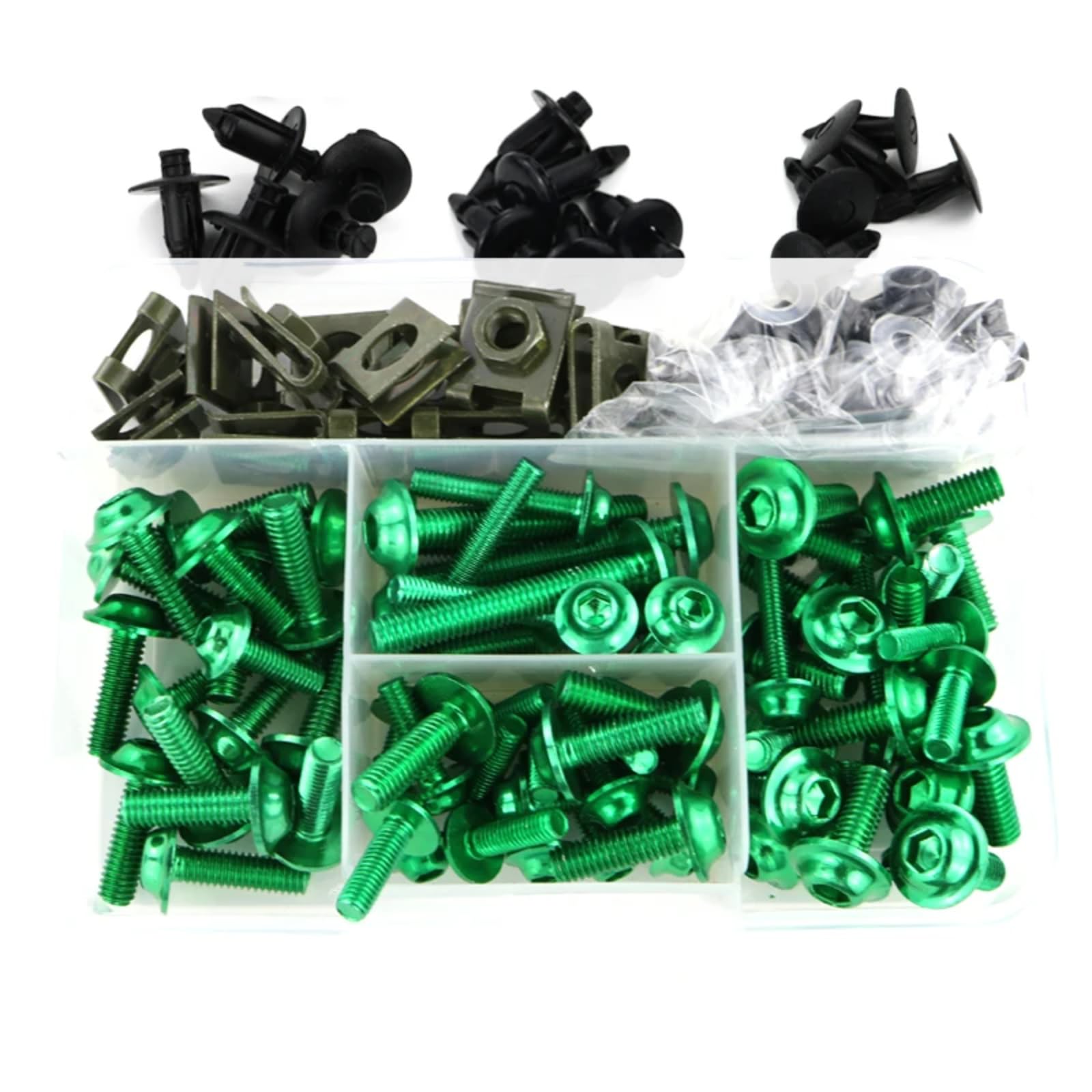 YSSLYEU Motorrad Schrauben Muttern Kompatibel Mit Für Ninja 300 400 650 1000 Für 250SL Motorrad-Aluminium-Verkleidung Für Bolzen-Set Schrauben Motorrad-Bolzen Schrauben Muttern(Green) von YSSLYEU