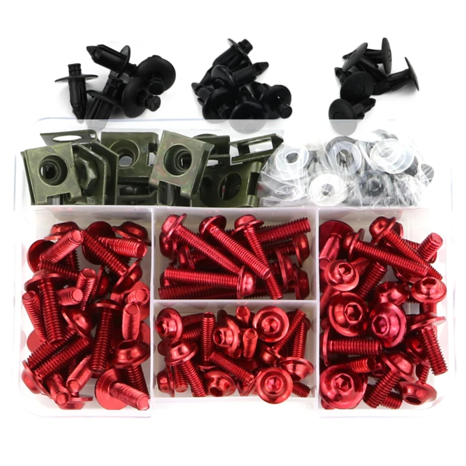 YSSLYEU Motorrad Schrauben Muttern Kompatibel Mit Für Ninja 300 400 650 1000 Für 250SL Motorrad-Aluminium-Verkleidung Für Bolzen-Set Schrauben Motorrad-Bolzen Schrauben Muttern(Red) von YSSLYEU