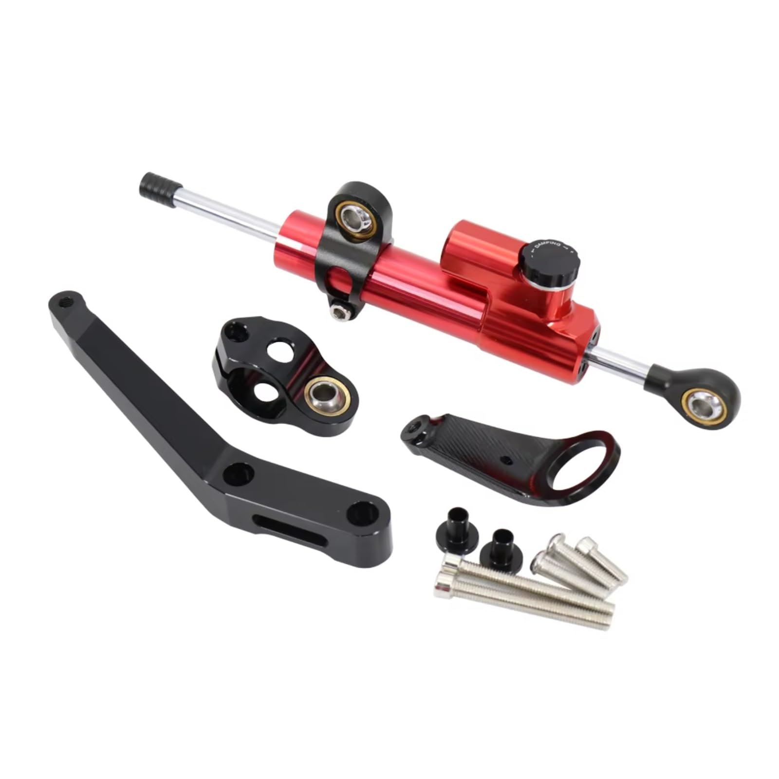 YSSLYEU Stabilisator Lenkungs Für CBR954RR Für CBR 954 RR 2002 2003 2000 2001 Für CBR 929 900 RR Motorrad Lenkung Stabilisieren Dämpfer Montage Halterung Kit(Black-Red) von YSSLYEU