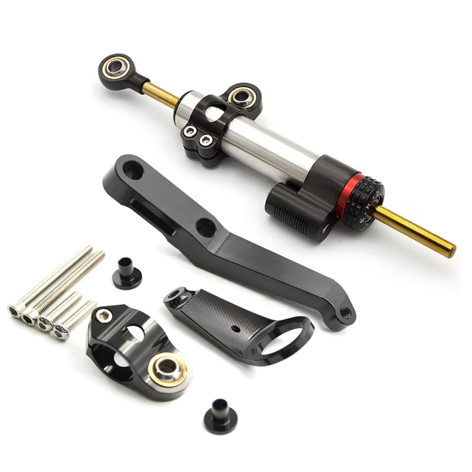 YSSLYEU Stabilisator Lenkungs Für CBR954RR Für CBR 954 RR 2002 2003 Motorrad Lenkung Stabilisieren Dämpfer Montage Halterung Kit Einstellbare Unterstützung(Silver) von YSSLYEU