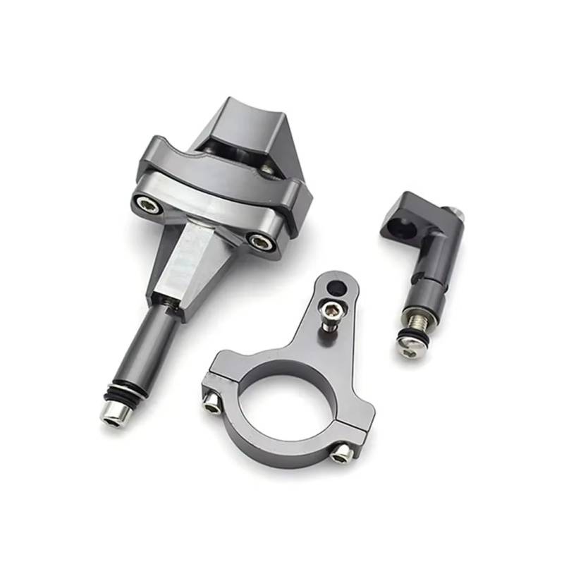 YSSLYEU Stabilisator Lenkungs Kompatibel Mit Für Ninja 400 2018 2019 2020 2021 2022 Motorrad Lenkungsdämpfer Halterung Stabilisator Stabilisierende Steuerung Moto Halterung(Gray) von YSSLYEU