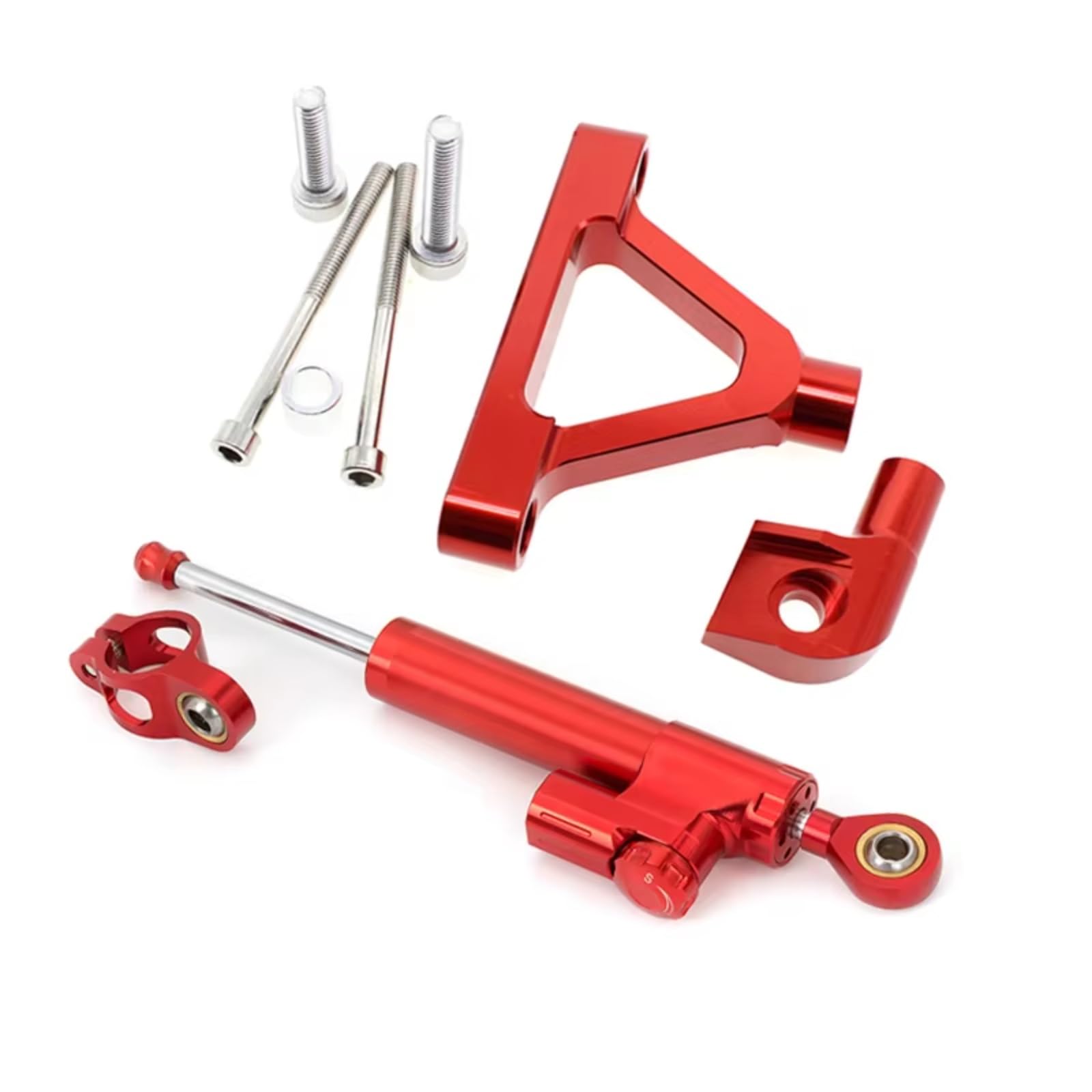 YSSLYEU Stabilisator Lenkungs Kompatibel Mit Für Ninja Für ZX6R Für ZX-6R Für ZX 6R 2007 2008 Motorradstabilisator Lenkungsdämpfer Montagehalterung Dämpfer-Kit(Red2) von YSSLYEU