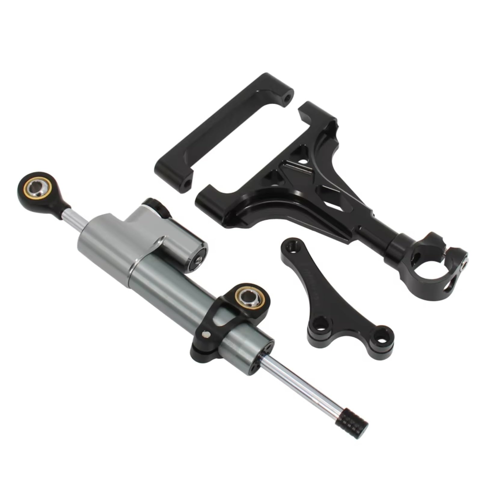 YSSLYEU Stabilisator Lenkungs Kompatibel Mit Für Z1000 Für Z750 2003–209 2004 2005 2006 Motorrad Lenkungsstabilisator Dämpfermontage CNC Halterungs Stützsatz(Gray) von YSSLYEU