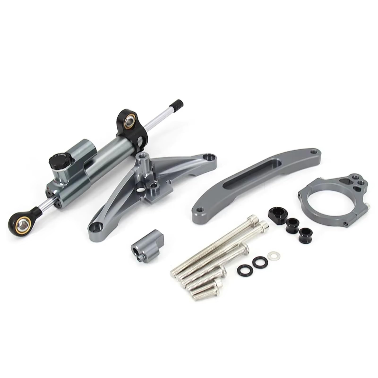 YSSLYEU Stabilisator Lenkungs Kompatibel Mit Yamaha Für FZ1 Für 2006–2015 2014 2013 2012 Motorrad Lenkungsdämpfer Halterung Stabilisator Montageunterstützung(Gray) von YSSLYEU