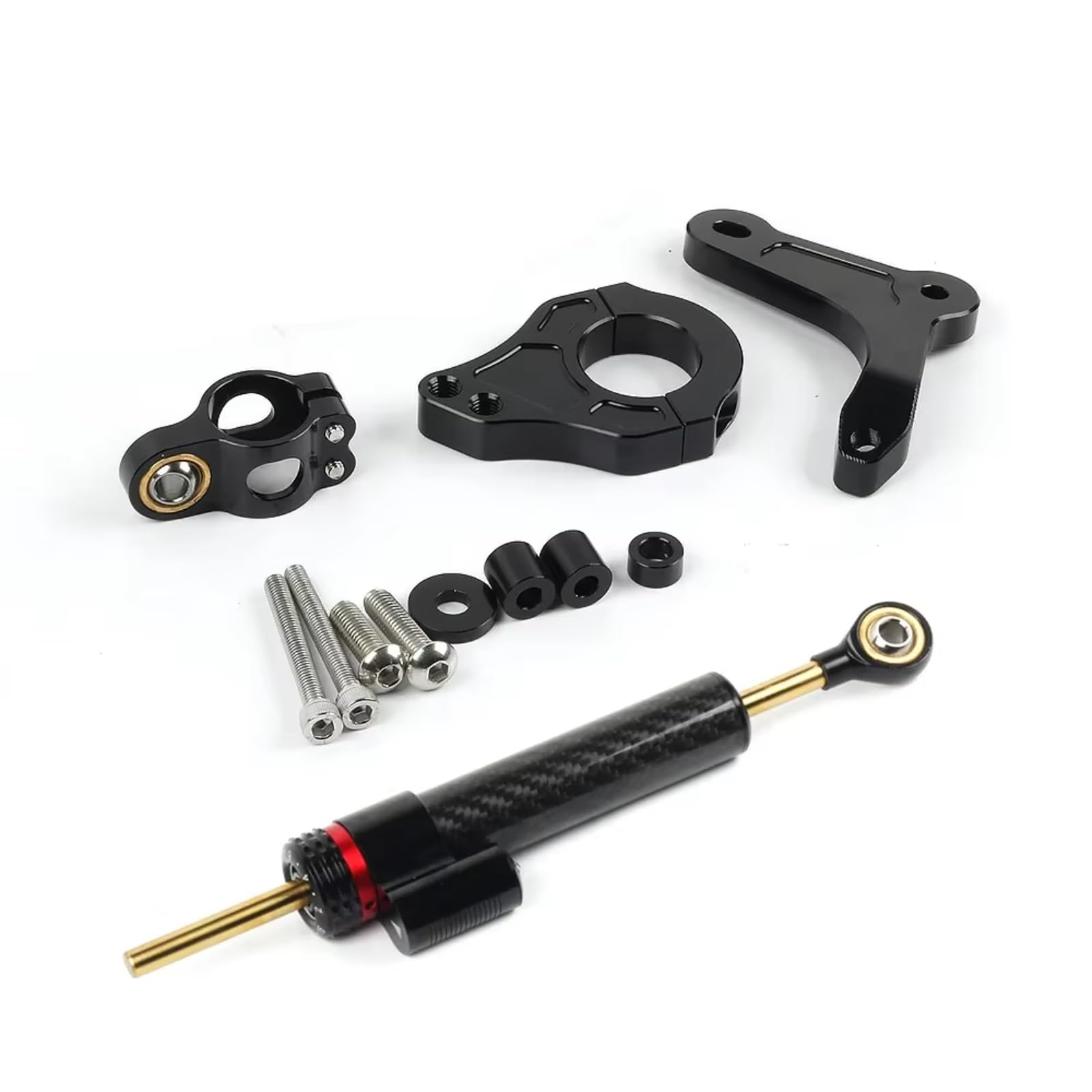 YSSLYEU Stabilisator Lenkungs Kompatibel Mit Yamaha Für XMAX300 Für Xmax 300 2017–2023 2021 Motorrad Lenkungsstabilisator Dämpfer Montagesatz Halterung(Black) von YSSLYEU