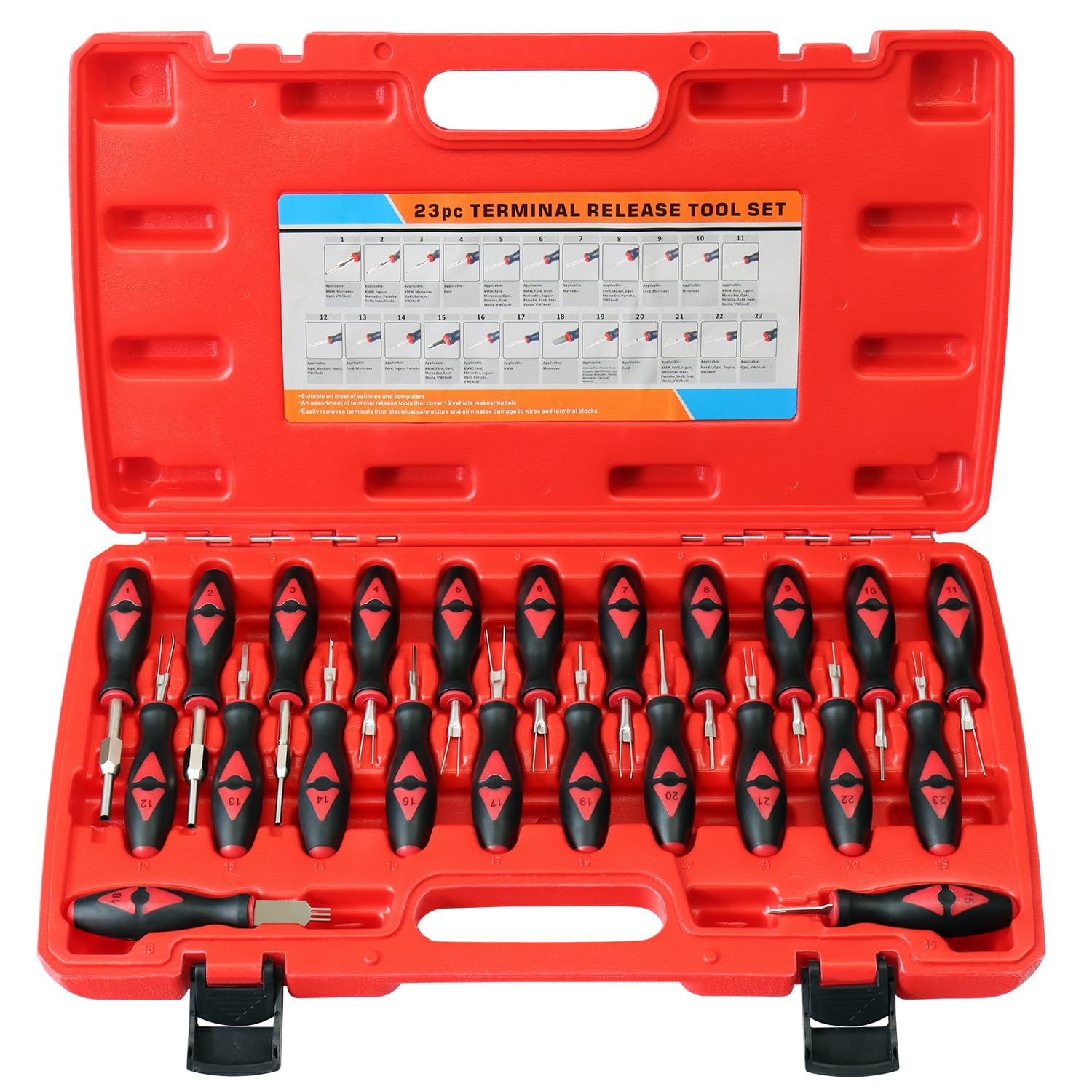 YSTOOL Terminal Release Kit, Universal Wire Connector Removal Pin Extractor Release Tool 23-teiliges Set für amerikanische inländische und importierte Fahrzeuge von YSTOOL