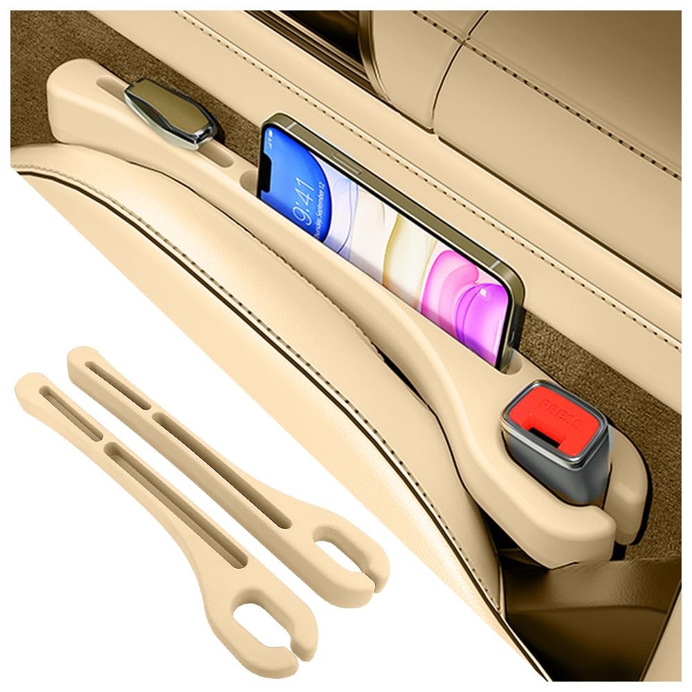 YSYYDS Autositz Lückenfüller, Autositz Gap Organizer Storage Box für BMW 2er Gran Tourer F46 2015-2023, Car Seat Gap Filler mit Aufbewahrungsfach, Auto Sitzlückenfüller, Autositz-Spaltfüller (Beige) von YSYYDS