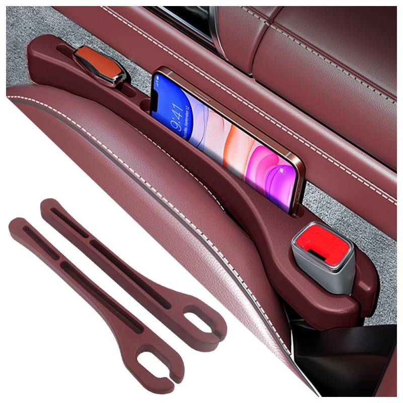 YSYYDS Autositz Lückenfüller, Autositz Gap Organizer Storage Box für BMW 2er Gran Tourer F46 2015-2023, Car Seat Gap Filler mit Aufbewahrungsfach, Auto Sitzlückenfüller, Autositz-Spaltfüller (Rot) von YSYYDS