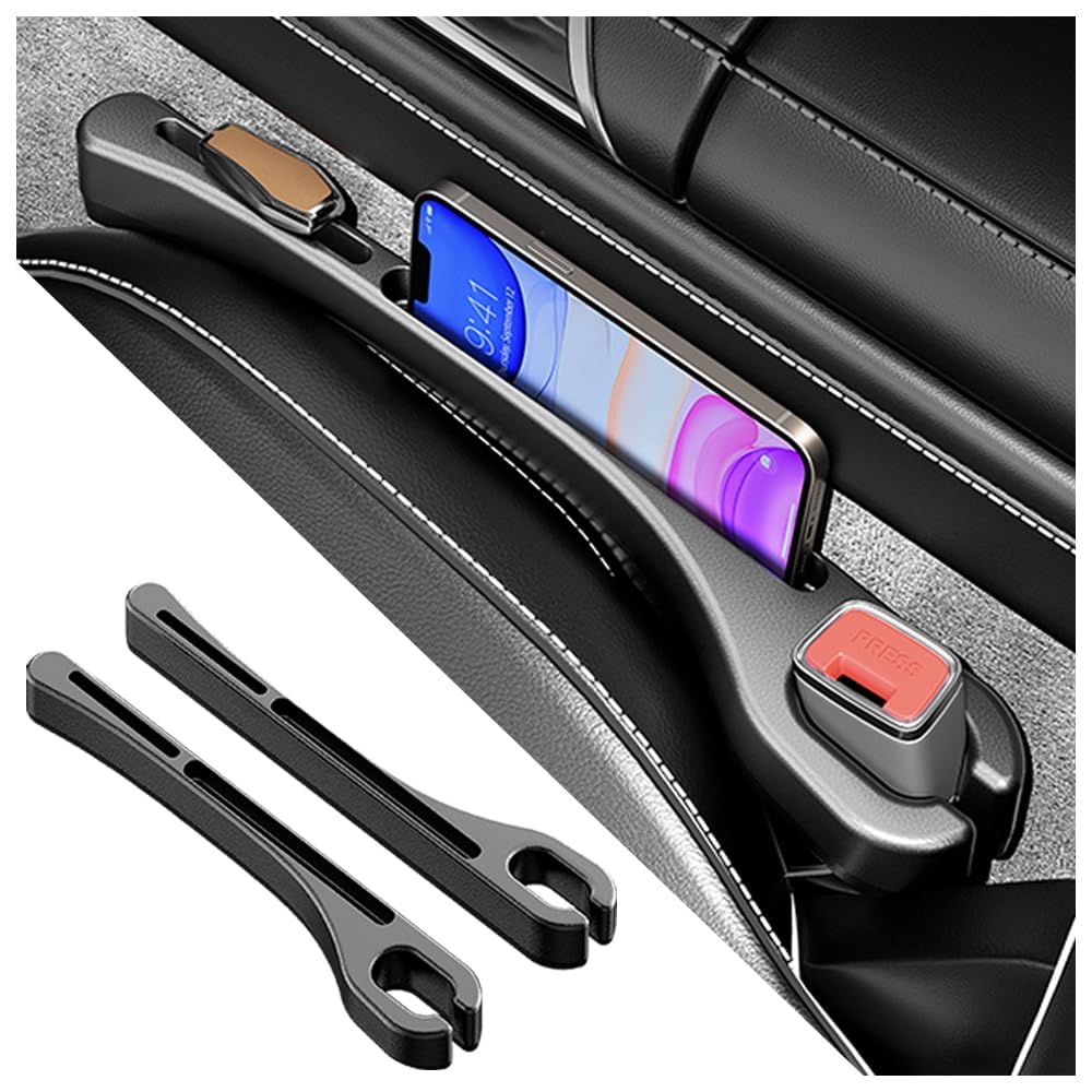 YSYYDS Autositz Lückenfüller, Autositz Gap Organizer Storage Box für Renault Clio Zoe Captur Arkana Kadjar Megane, Car Seat Gap Filler mit Aufbewahrungsfach, Auto Sitzlückenfüller (Schwarz) von YSYYDS