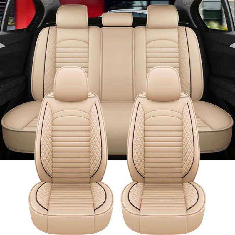 YTAFONPO Autositzbezüge für Peugeot 207 206, Sitzkissen, vollständiges Set, Auto-Innenzubehör, Beige, Standard von YTAFONPO