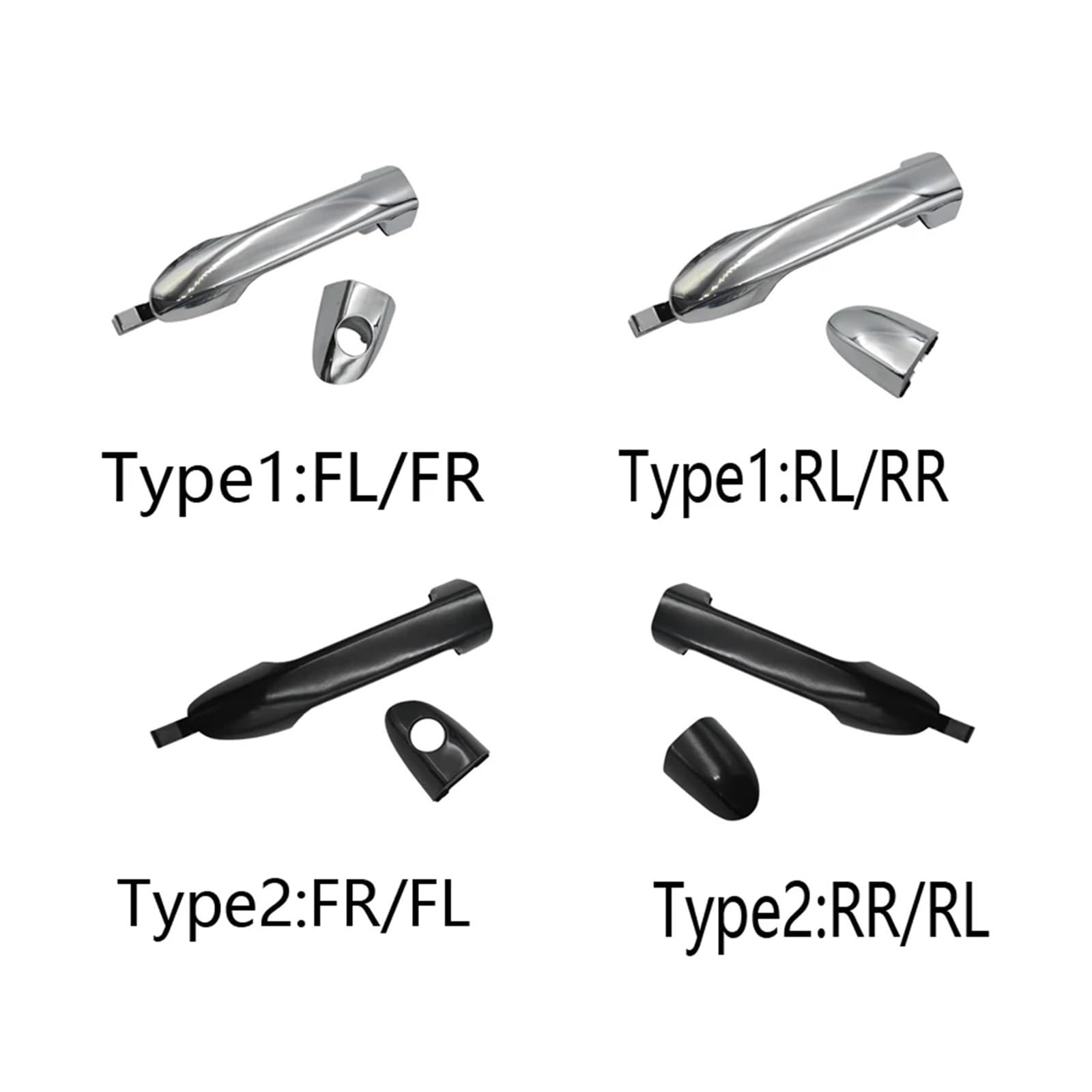 Außentürgriffe 82650-2F000 82660-2F000 83650-2F000 83660-2F000 Für K&ia Für S&PECTRA Für Spectra5 Für C&erato Außerhalb Vorne Hinten Links Rechts Türgriffe Außentürgriff Kappen(Type 1,FL(With key Hole von YTHTPZR