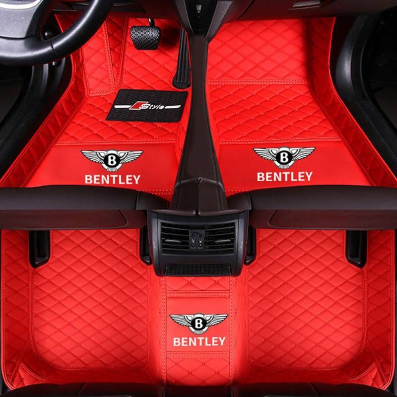 Auto Fussmatte für Bentley Bentayga (4 Seats) 2016-2024, Auto Fußmatten Allwetter Antirutschmatte Gummimatten Autoteppich,Redstyle von YTJBDASD