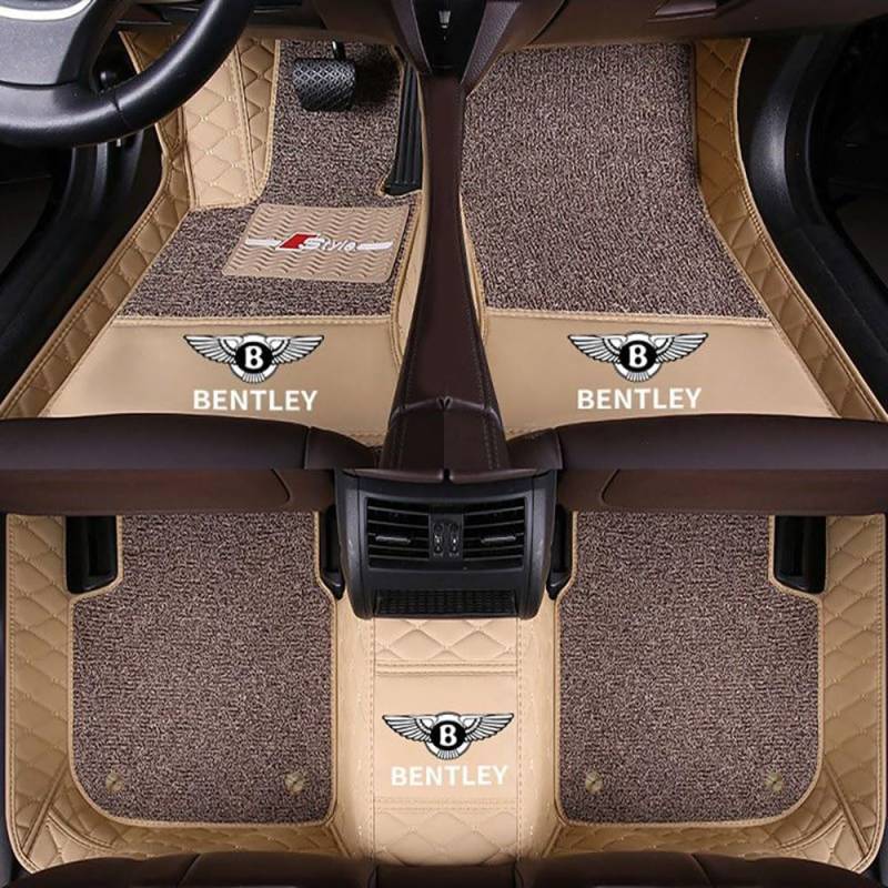 Auto Fussmatte für Bentley Bentayga (5 Seats) (Non Extended Version) 2016-2022, Auto Fußmatten Allwetter Antirutschmatte Gummimatten Autoteppich,A-Beige1 von YTJBDASD