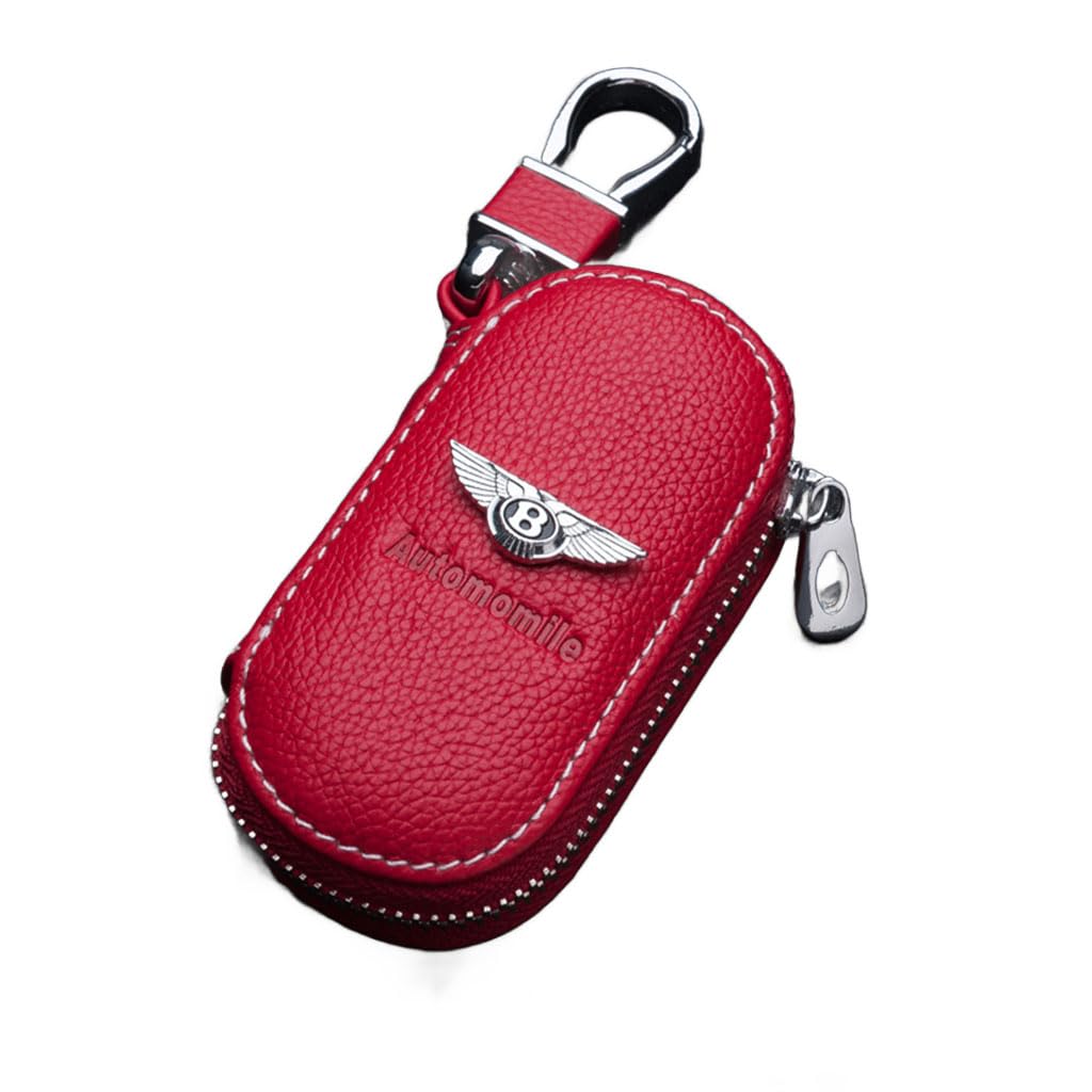 Autoschlüssel Hülle für Bentley Mulsanne Flying Continental Bentayga, Schlüsselhülle Auto Schlüsselgehäuse Schlüssel Hülle Schlüsselhülle Cover,A-Red von YTJBDASD