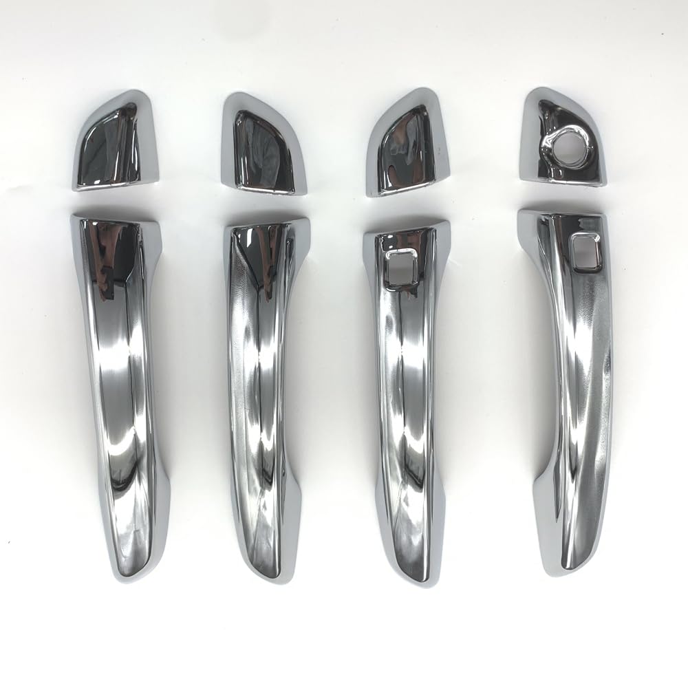 Auto Außentürgriff Fahrertür/Passend for Hyundai i30 i30N 2018 2019 2020 Außentürgriffverkleidung, Kohlefaser, Chrom, Silber, dekoratives Auto-Außenzubehör(3 Hole Silver) von YTRAVHI