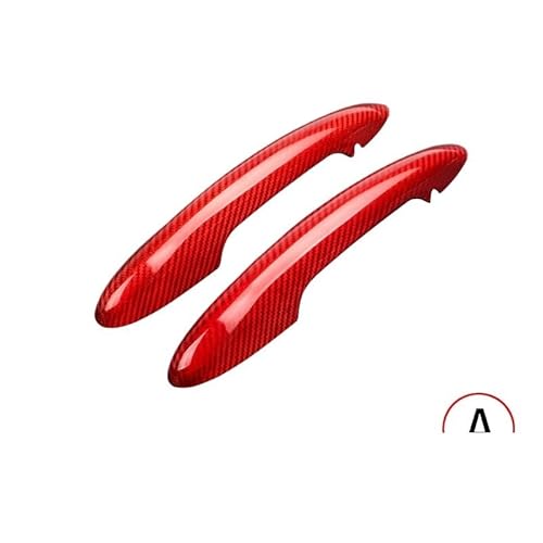 Auto Außentürgriff Fahrertür 2 STÜCKE Auto kohlefaser dekorative zubehör auto außentürgriff griff/Fit for BMW MINI COOPER F54 F55 F56 F57 F60 R55 R56 R60(Red-F series-A) von YTRAVHI