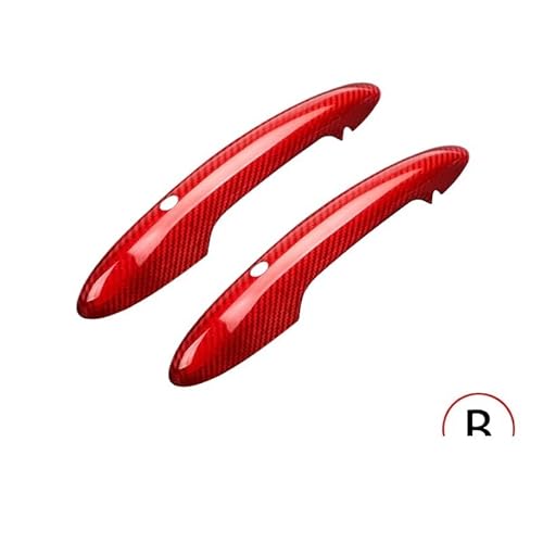 Auto Außentürgriff Fahrertür 2 STÜCKE Auto kohlefaser dekorative zubehör auto außentürgriff griff/Fit for BMW MINI COOPER F54 F55 F56 F57 F60 R55 R56 R60(Red-F series-B) von YTRAVHI