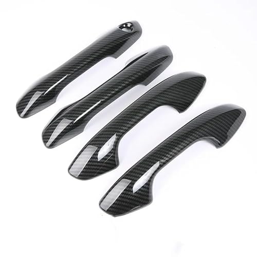 Auto Außentürgriff Fahrertür ABS Chrom Carbon Fiber Türgriffabdeckung Zierleisten Auto Dekoration Styling Zubehör/Fit for Kia Rio 4 X-line 2017 2018 2019 2020(Carbon Fiber handle) von YTRAVHI