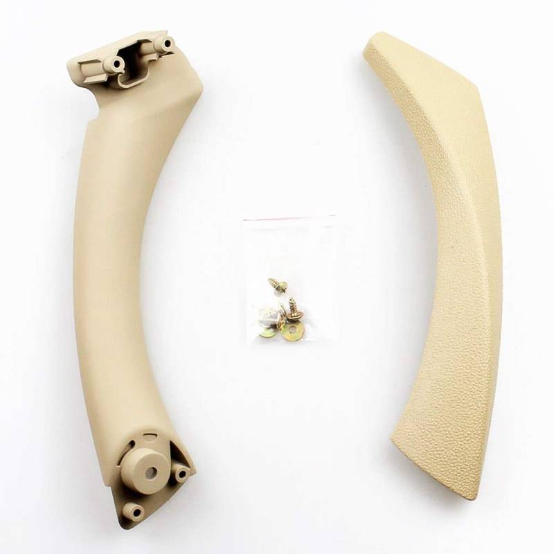 Auto Außentürgriff Fahrertür Beige Schwarz Links Rechts Auto Innengriff Innentür Armlehne Panel Pull Trim Abdeckung/Fit for BMW 3 Serie E90 E91 328 330 335(Beige Set(Right)) von YTRAVHI