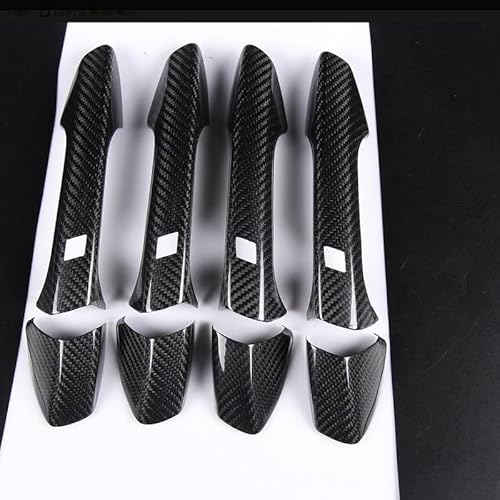 Auto Außentürgriff Fahrertür Carbon Fiber 4 Auto Außentür Griff Abdeckung Borte/Fit for Mercedes-Benz W204 ABCES GLA GLK CLA CLS GLE SLK SLC Klasse(With comfort access) von YTRAVHI