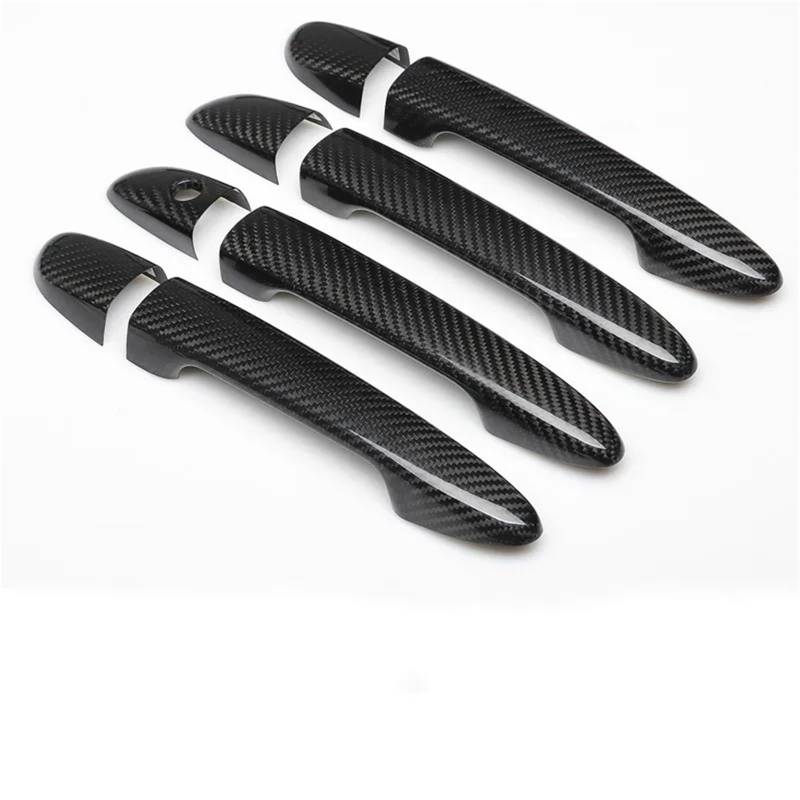 Auto Außentürgriff Fahrertür Styling Carbon Fiber Chrom Auto Türgriff Abdeckung Trim Auto Zubehör/Fit for Mazda Cx5 2012-2020(Black no button) von YTRAVHI