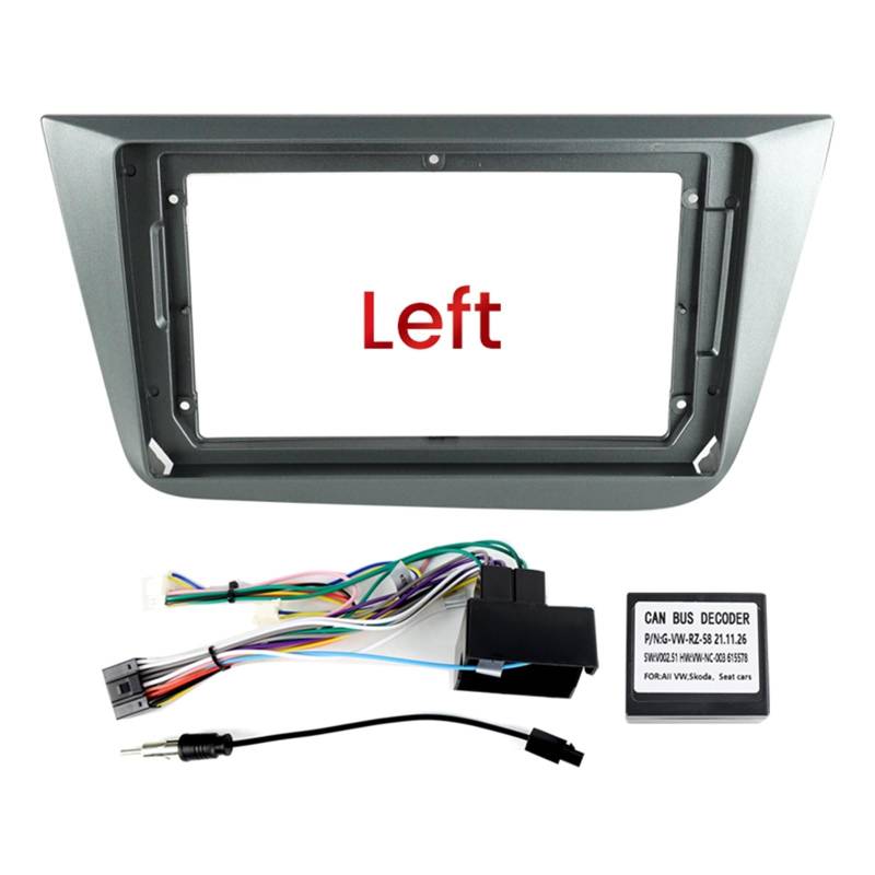 Autoradio Radioblende Doppel/Fit for SEAT ALTEA 2004-2015 2Din Android Autoradio Stereo Multimedia Player Armaturenbrett Panel Rahmen Stromkabel Audio Dash Autoradio Radioblende Doppel von YTRAVHI