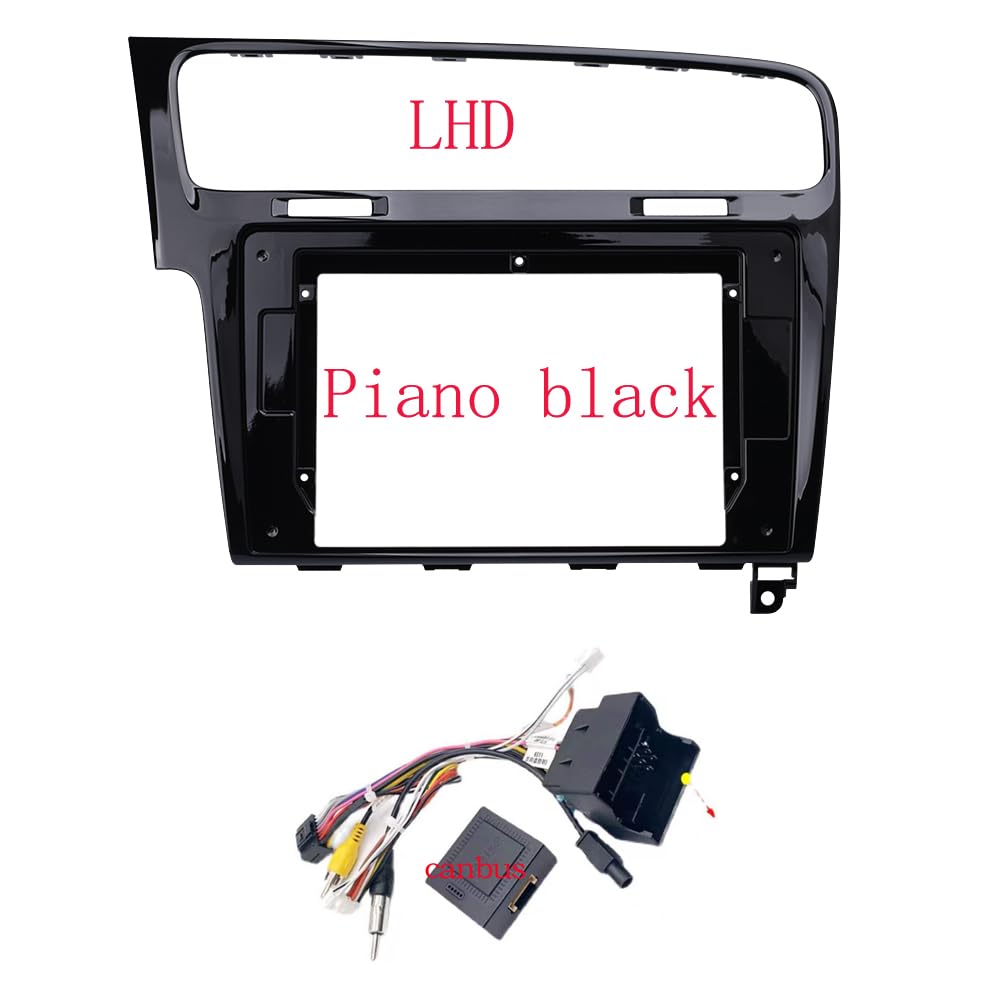 Autoradio Radioblende Doppel 2-DIN-Autoradio-Audio-Blendenrahmen, 10,1 Zoll großer Bildschirm, modifizierte Navigation, passend for Volkswagen Golf 7, Panel-Kit #by-003 Autoradio Radioblende Doppel(Fr von YTRAVHI