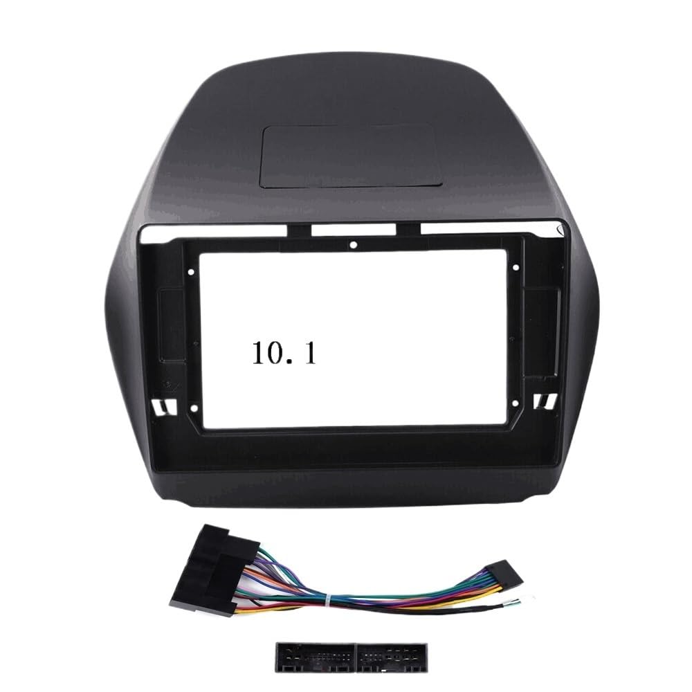 Autoradio Radioblende Doppel 9-Zoll-2-DIN-Autoradio-Rahmen/passend for HYUNDAI TUCSON IX35 2010–15 DVD-MP5-Player-Installationspanel Surround-Dash-Trim-Kit Audio Autoradio Radioblende Doppel(10.1inc von YTRAVHI