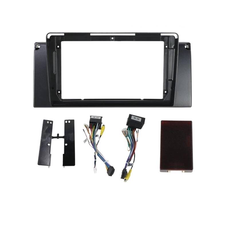 Autoradio Radioblende Doppel 9-Zoll-Autoradio-Blende/Passend for BMW E53 E39 X5 Multimedia-Video-Player Nachrüstrahmen Netzkabel Canbus Dashboard Audio Kit Adapter Autoradio Radioblende Doppel von YTRAVHI