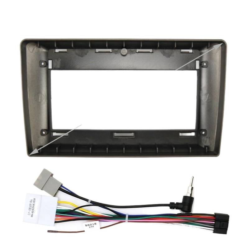 Autoradio Radioblende Doppel 9-Zoll-Autorahmen-Faszienadapter Android Radio Audio Dash Fitting Panel Kit/Passend for Nissan Tiida 2005-2010 Autoradio Radioblende Doppel(Frame Cable) von YTRAVHI