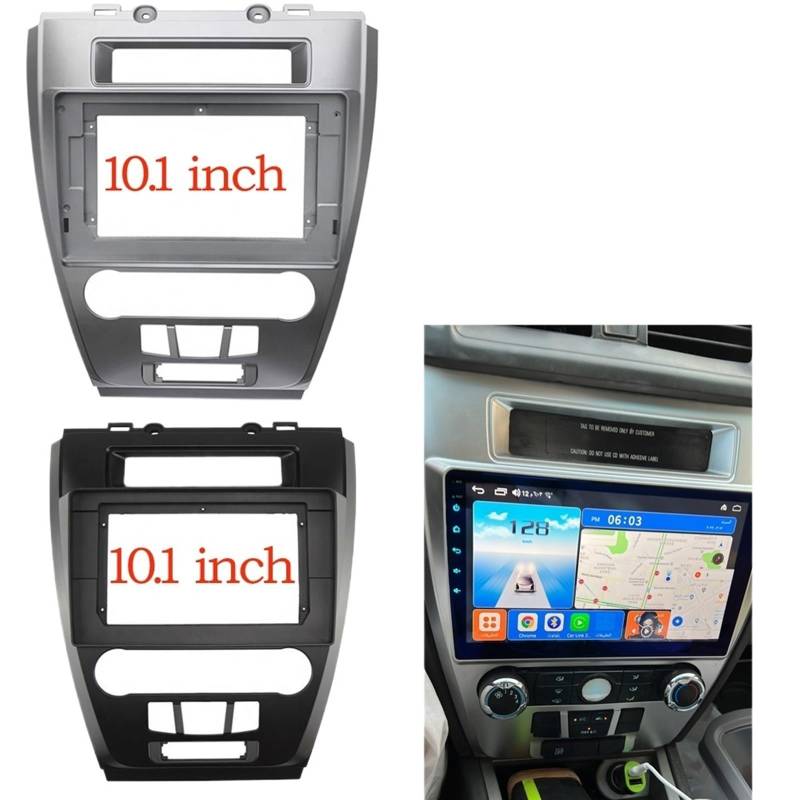 Autoradio Radioblende Doppel Car Audio 10,1 Zoll großer Bildschirm Blendenrahmen-Adapter/Passend for Ford Fusion 2009-2012 2 Din Dash Android MP5 Panel Frame Kit Autoradio Radioblende Doppel(Black) von YTRAVHI