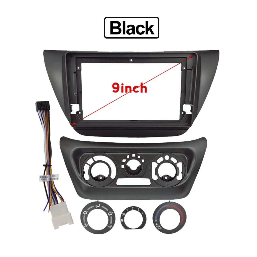 Autoradio Radioblende Doppel Gambu 9 Zoll/Passend for MITSUBISHI Lancer Ralliart 2005-2008 Auto-DVD-Rahmen, Audio-Adapter, Armaturenbrettverkleidung, Radio-Player-Bildschirm Autoradio Radioblende Do von YTRAVHI