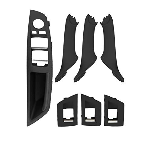 Türgriff innen, Auto Ersatz Türgriff Innen Rechts 7 Teile/los LHD RHD/Fit for Bmw 5 Serie F10 F18 525 530 535 540 2010-2017 Auto Innen Tür Griff Panel Pull Trim Cover Kit(Left Black 7Pc) von YTRAVHI