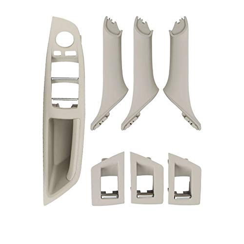 Türgriff innen, Auto Ersatz Türgriff Innen Rechts 7 Teile/los LHD RHD/Fit for Bmw 5 Serie F10 F18 525 530 535 540 2010-2017 Auto Innen Tür Griff Panel Pull Trim Cover Kit(Left Cream 7Pc) von YTRAVHI