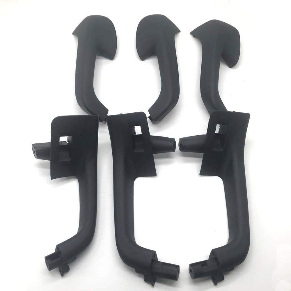 Türgriff innen, Auto Ersatz Türgriff Innen Rechts 8-teiliges schwarzes Innentürgriff-Halteabdeckungsset/Passend for VW Golf 5 GTi MK5 / Passend for Jetta MK5(6 pcs) von YTRAVHI