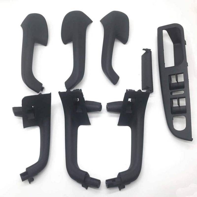 Türgriff innen, Auto Ersatz Türgriff Innen Rechts 8-teiliges schwarzes Innentürgriff-Halteabdeckungsset/Passend for VW Golf 5 GTi MK5 / Passend for Jetta MK5(8pcs) von YTRAVHI