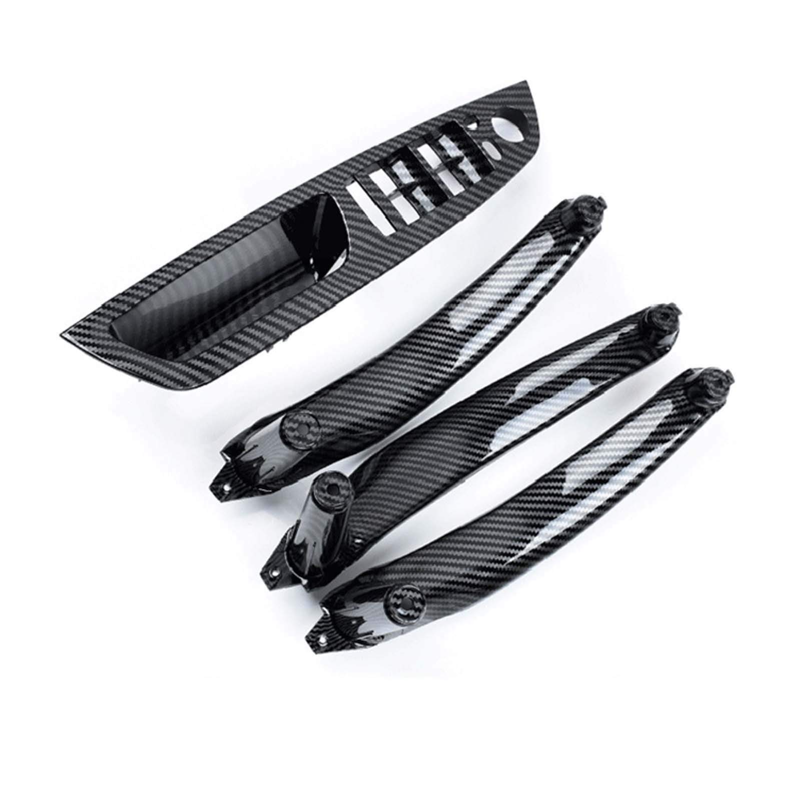 Türgriff innen, Auto Ersatz Türgriff Innen Rechts Auto links rechts Carbon Fiber Innentür Armlehne Griff Innenverkleidung Pull Trim Abdeckung/Passend for BMW E70 E71 E72 X5 X6 2007-2013(LHD 4Pcs) von YTRAVHI