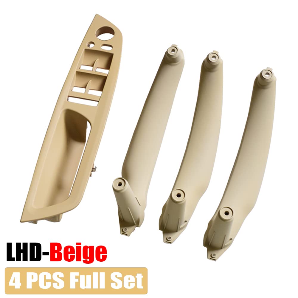 Türgriff innen, Auto Ersatz Türgriff Innen Rechts Beige/Schwarze Armlehne, Auto-Fahrersitz vorne, LHD, RHD, Innentürgriff, Innenverkleidung, Zugverkleidung/Passend for BMW E70 E71 X5 X6(LHD Beige 4P von YTRAVHI