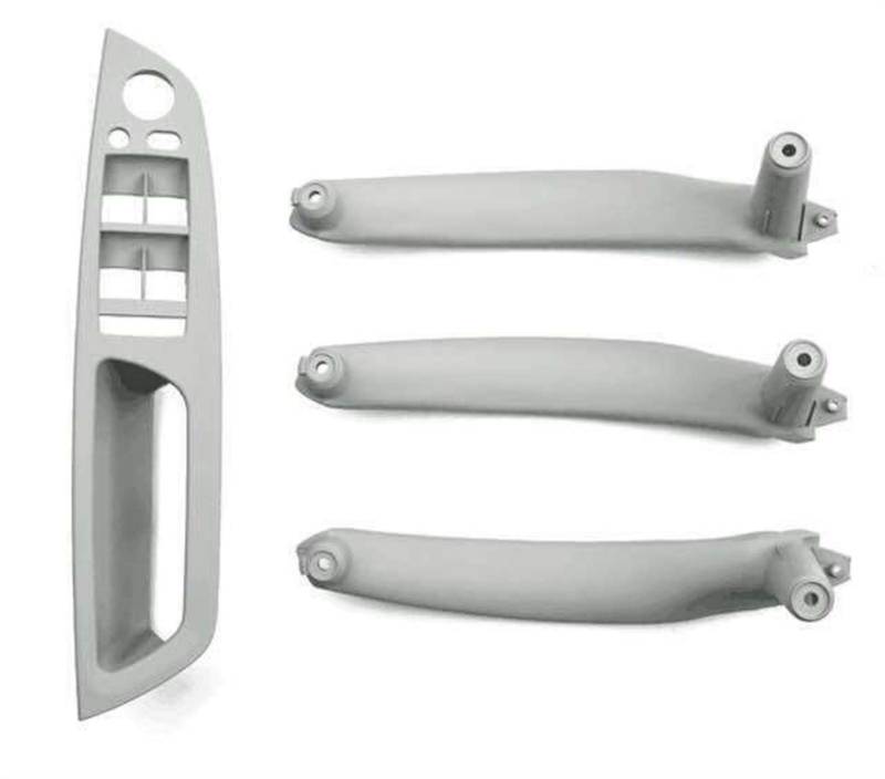 Türgriff innen, Auto Ersatz Türgriff Innen Rechts Beiges Echtleder Auto Vorne Hinten/Links Rechts Innentürgriff Innenverkleidung Pull Trim Abdeckung/Fit for BMW E70 E71 X5 X6 07-13(Gray 4 Pcs Set) von YTRAVHI