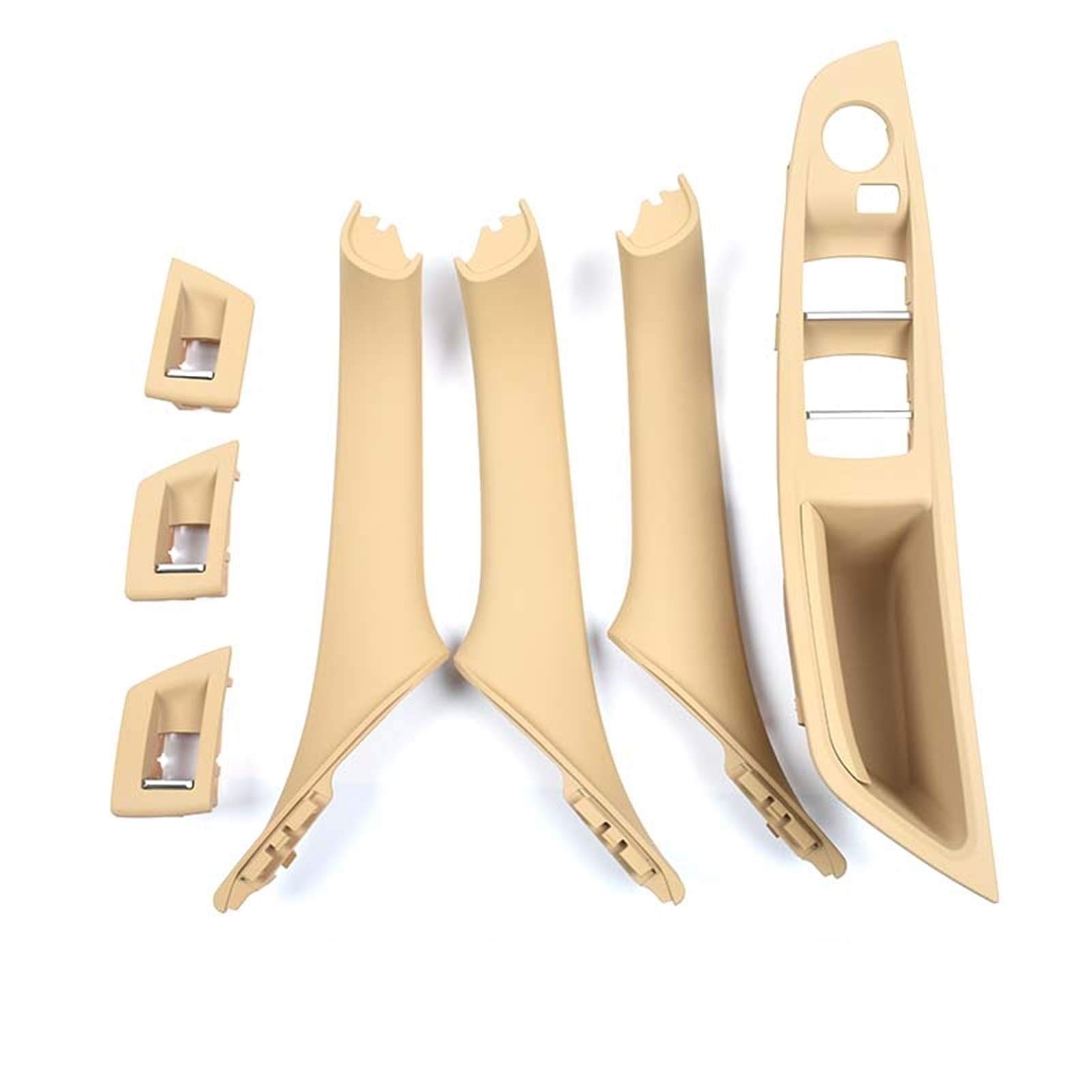 Türgriff innen, Auto Ersatz Türgriff Innen Rechts Fensterschalterfeld, Innentürgriff-Panel-Set/Passend for BM-W 5er-Serie F10 F11 F18 520 523 525 528 530(Beige 7PCS) von YTRAVHI