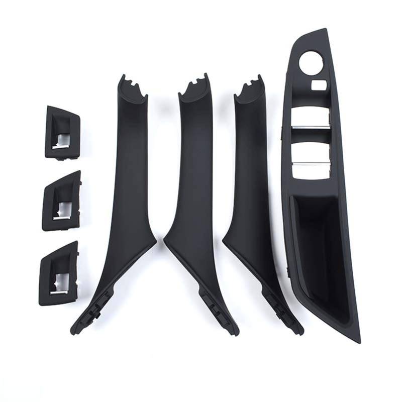 Türgriff innen, Auto Ersatz Türgriff Innen Rechts Fensterschalterfeld, Innentürgriff-Panel-Set/Passend for BM-W 5er-Serie F10 F11 F18 520 523 525 528 530(Black 7PCS) von YTRAVHI