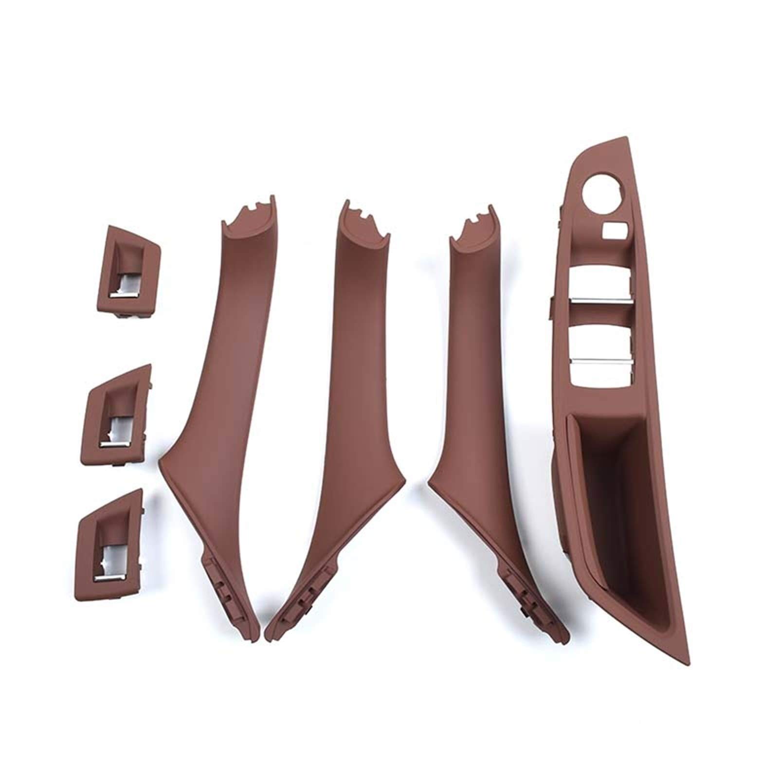 Türgriff innen, Auto Ersatz Türgriff Innen Rechts Fensterschalterfeld, Innentürgriff-Panel-Set/Passend for BM-W 5er-Serie F10 F11 F18 520 523 525 528 530(Brown 7PCS) von YTRAVHI