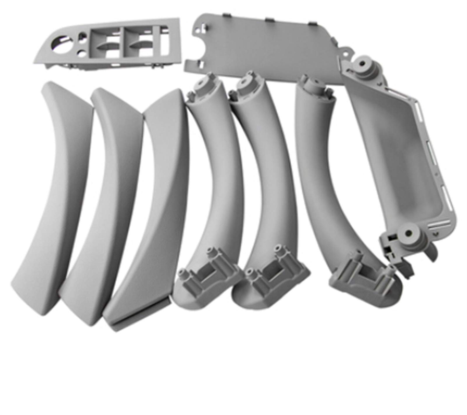 Türgriff innen, Auto Ersatz Türgriff Innen Rechts Innentürgriff-Verkleidungssatz/Passend for BM-W E90 E91 3er-Serie 2004-2012 Limousine, Zugverkleidung, Autozubehör(Gray 9 Pcs) von YTRAVHI